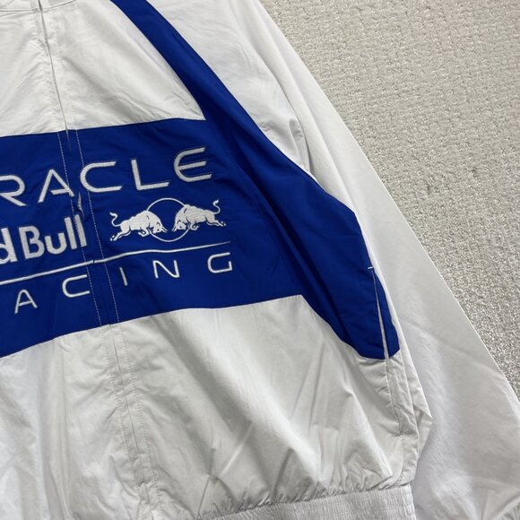 Hollister x Oracle Red Bull Racing Track Jacket Men’s M White / Blue Graphic Zip - Picture 4 of 13
